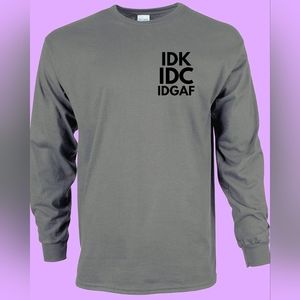 Gray Long Sleeve Shirt Graphic Tee